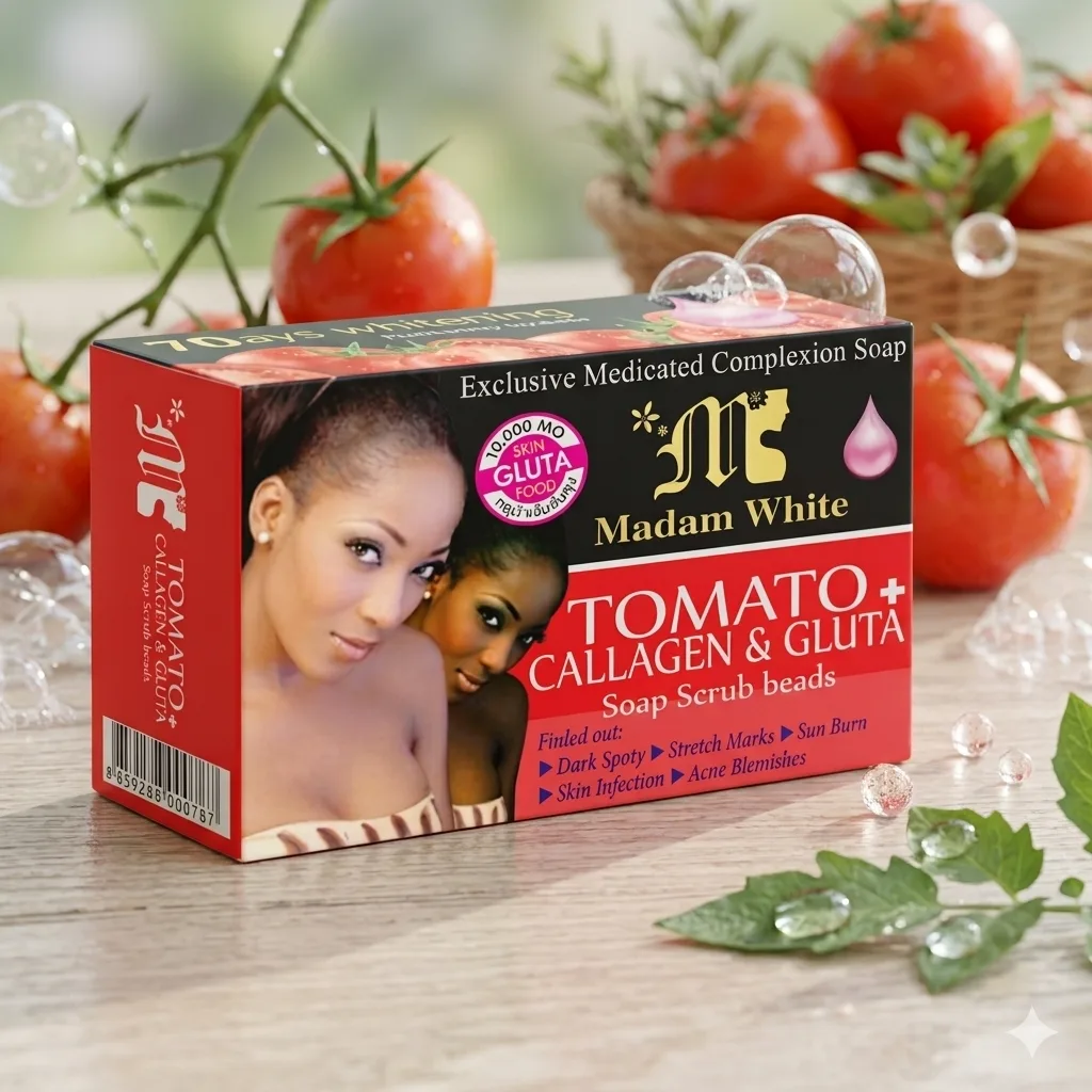🌟 Madam White Tomato+ Collagen & Gluta Soap Scrub Beads 🌟